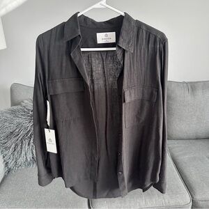 Babaton Utility Linen Shirt Black